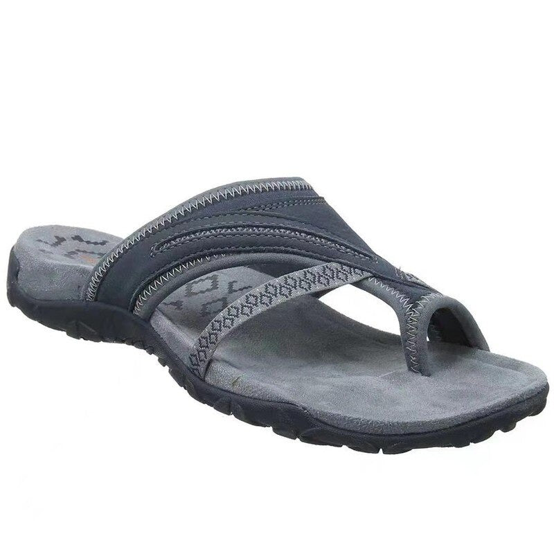 Cora | Dames Instapsandalen - Gedempte Zool, Casual Grijs