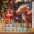 Draken Adventskalender – 24 Schattige Cartoon Draken Sleutelhangers, Aftellen naar Kerst voor Kinderen 6+ & Verzamelaars
