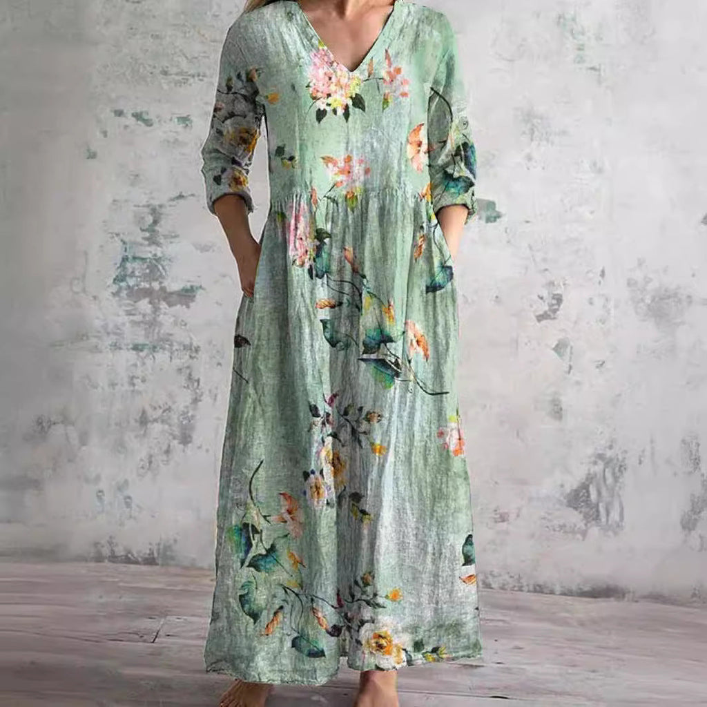 Daisy | Zomerjurk Dames - Bloemenprint, Lichtgewicht Casual Mintgroen