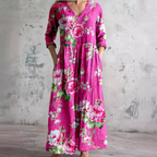 Daisy | Zomerjurk Dames - Bloemenprint, Lichtgewicht Casual Koraalroze