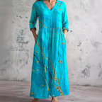 Daisy | Zomerjurk Dames - Bloemenprint, Lichtgewicht Casual Turquoise