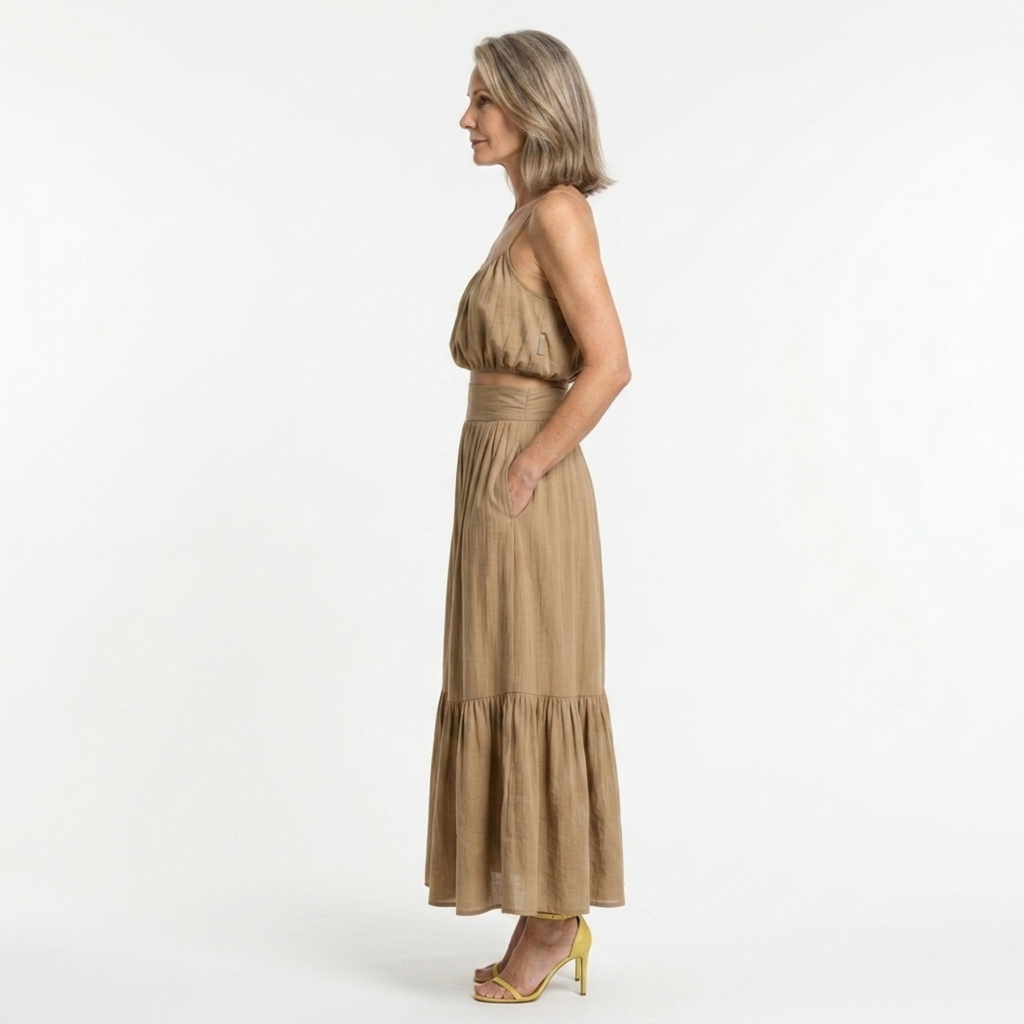 Novali | Co-ord Set Dames - Crop Top Maxi Rok