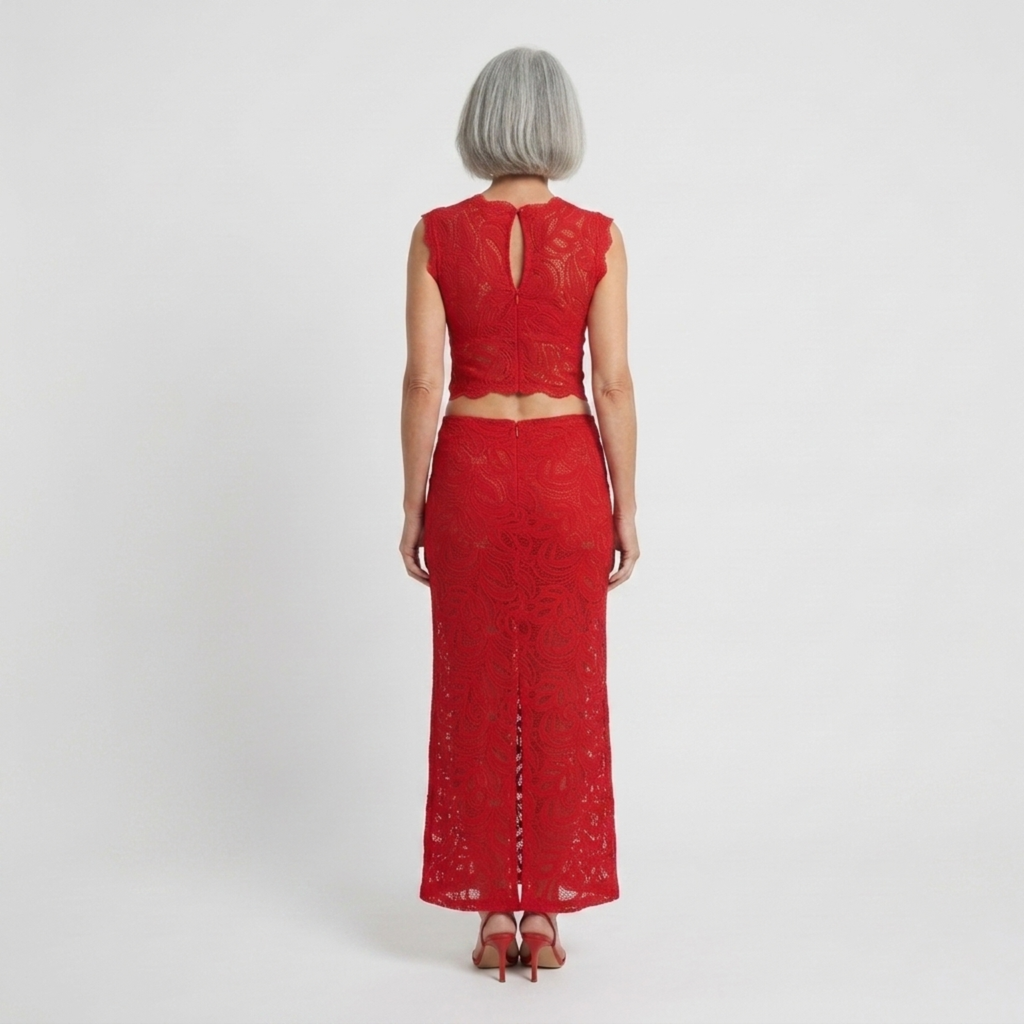 Yvaine | Co-ord Set Dames - Kant - Crop Top Fishtail