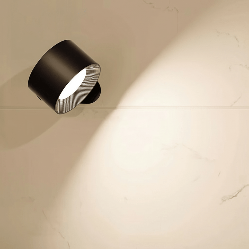 Draadloze Scandinavische Wandlamp met Afstandsbediening - Minimalistisch Design voor Binnen, Oplaadbaar met LED Verlichting Zwart