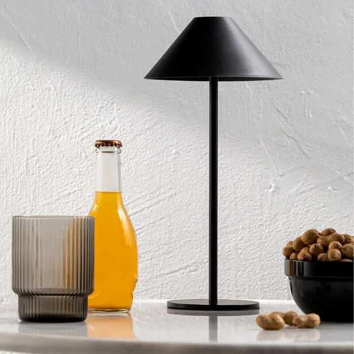 Draadloze Waterdichte Tafellamp met Dimbare LED en Oplaadbare Batterij - 360° Verlichting voor Binnen en Buiten Zwart