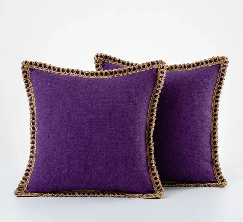 Elegante Kussensloop in Grijs en Rood – Duurzaam Polyester, Diverse Maten 30x50cm, 45x45cm, 50x50cm Paars