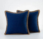 Elegante Kussensloop in Grijs en Rood – Duurzaam Polyester, Diverse Maten 30x50cm, 45x45cm, 50x50cm Blauw