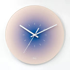 Elegante Wandklok van Glas met Stille beweging – 30 cm Wit-Blauw (zonder nummers)