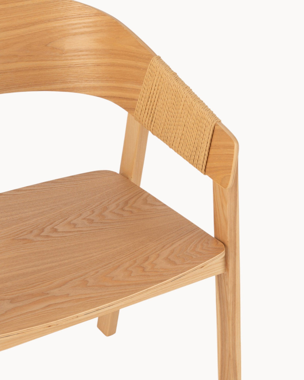 Elegante Zwarte Eetkamerstoel van Essenhout met Touw – Ergonomische Zithoogte 45,3 cm, Duurzaam en Stijlvol 6