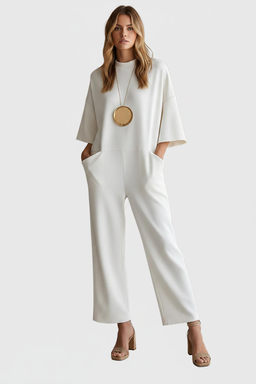 Zara | Jumpsuit Dames - Oversized Met Zakken Wit