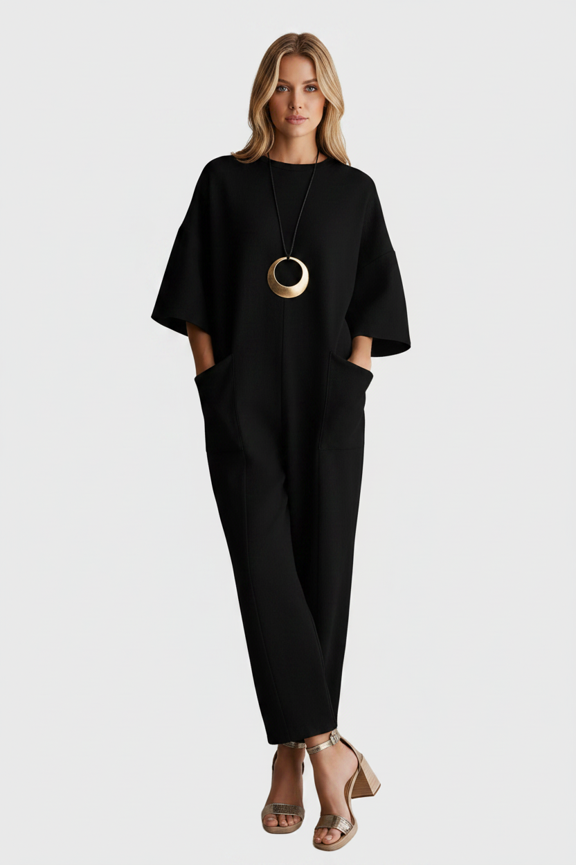 Zara | Jumpsuit Dames - Oversized Met Zakken Zwart