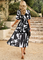 Evelyn | Dames Midi-Jurk - Bloemenprint, Flatterend Ontwerp