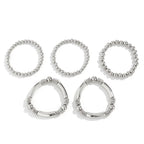 Flōre | 5-Delige Kralenarmbandenset voor Dames - Luxe Minimalistische Kralen Armbanden Set & Verstelbare Dunne Polsband Sieraden