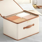 Opvouwbare Opbergdoos met Deksel – Opbergbox van Oxford Stof met Handvatten voor Kast, Kleding & Speelgoed, 4 Maten