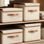 Opvouwbare Opbergdoos met Deksel – Opbergbox van Oxford Stof met Handvatten voor Kast, Kleding & Speelgoed, 4 Maten XL: (50 x 40 x 30 cm)