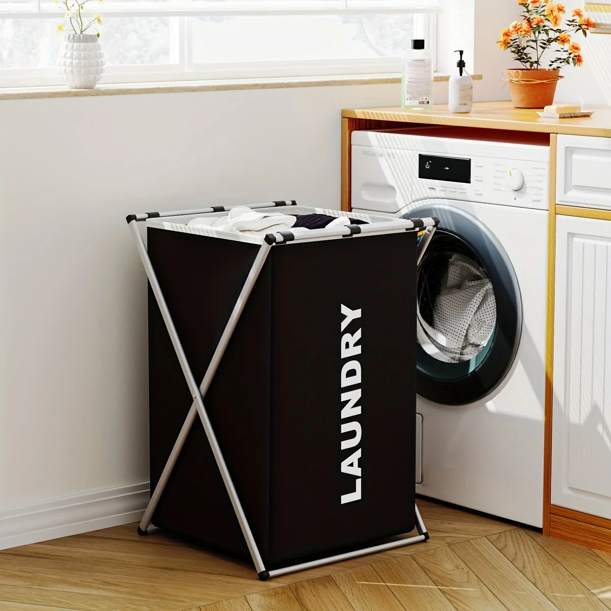 Wasmand Huishoudens 3 Vakken – Opvouwbaar en Ruimtebesparend Design