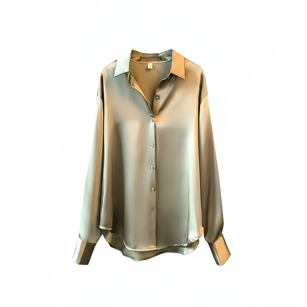 Gina | Witte Blouse Dames - Luxe Zijde, Tijdloos Ontwerp