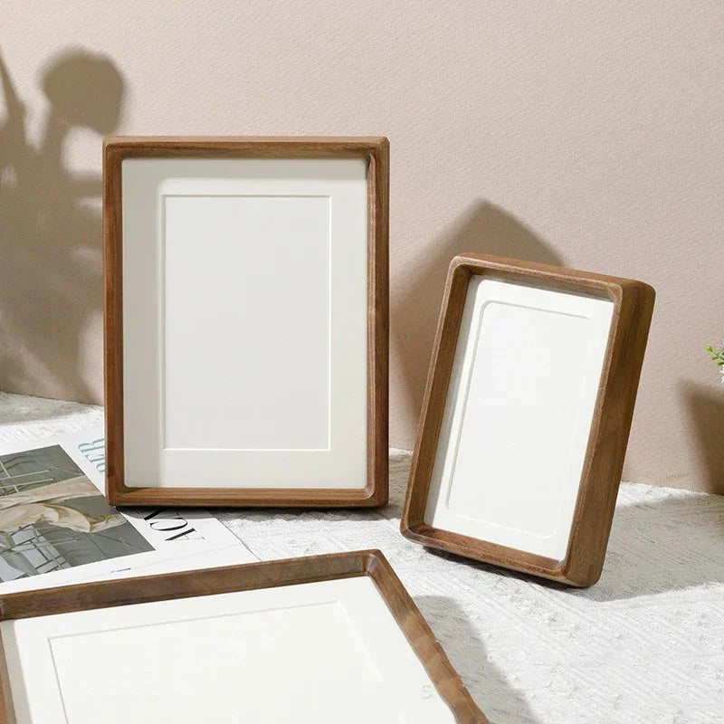 Handgemaakte Houten Fotolijst van Walnoot of Sandelhout - Rechthoekig met Acryl Voorkant