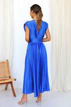 Hanna | Dames Midi Jurk - Luxe Satijn, V-hals Feestkleding