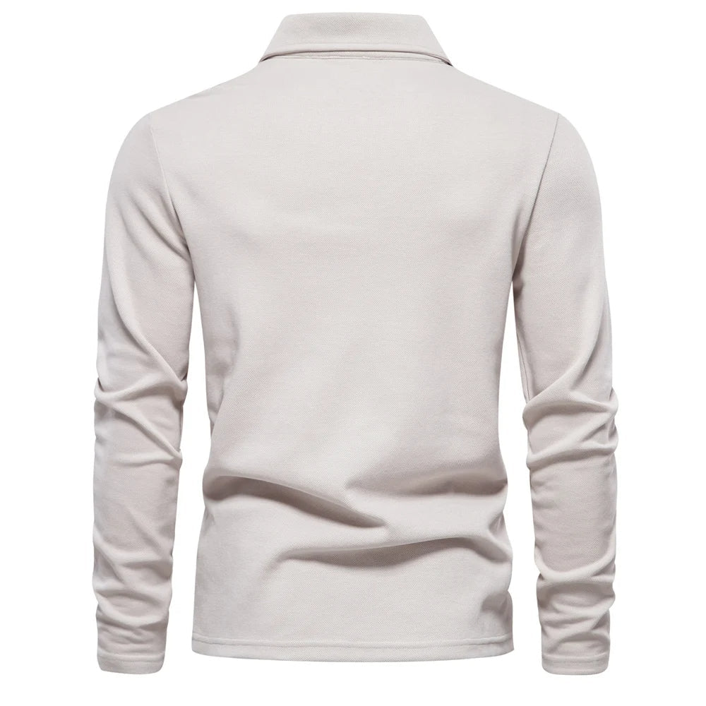 Nisyros | Heren Poloshirt Lange Mouwen met Klassieke Polokraag