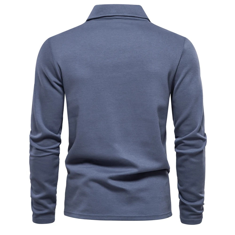Nisyros | Heren Poloshirt Lange Mouwen met Klassieke Polokraag