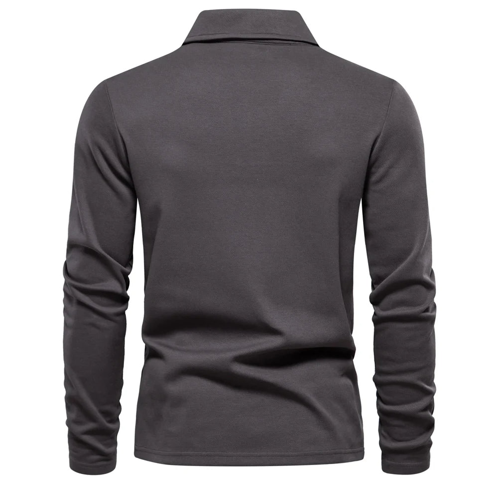 Nisyros | Heren Poloshirt Lange Mouwen met Klassieke Polokraag