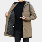 Marmari | Waterdichte & Winddichte Heren Regenjas met Warme Binnenvoering - Gevoerde Herfstjas & Winterjas met Capuchon en Ritszakken
