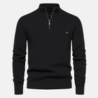 Hermosa | Stijlvolle Heren Sweater met Half-Zip & Opstaande Kraag - Warme Gebreide Trui met Ribgebreide Mouwen & Halve Rits