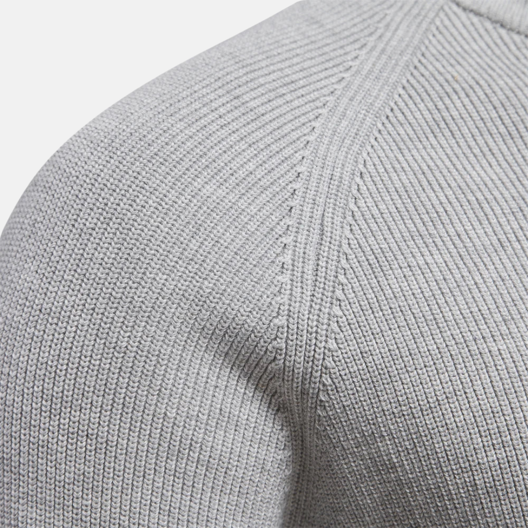 Hermosa | Stijlvolle Heren Sweater met Half-Zip & Opstaande Kraag - Warme Gebreide Trui met Ribgebreide Mouwen & Halve Rits