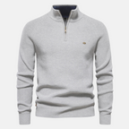 Hermosa | Stijlvolle Heren Sweater met Half-Zip & Opstaande Kraag - Warme Gebreide Trui met Ribgebreide Mouwen & Halve Rits