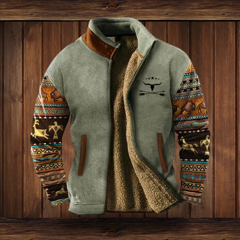 Hommes | Heren Warme Teddy Vest met Rits en Vintage Ontwerp