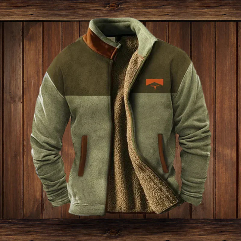 Hommes | Heren Warme Teddy Vest met Rits en Vintage Ontwerp