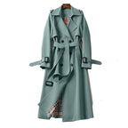 Luna | Klassieke Dames Winter Trenchcoat met Ceintuur - Gevoerde Lange Double-Breasted Mantel met Reverskraag