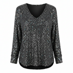 Jade | V-hals Blouse voor Vrouwen - Glitteraccenten, Elegant