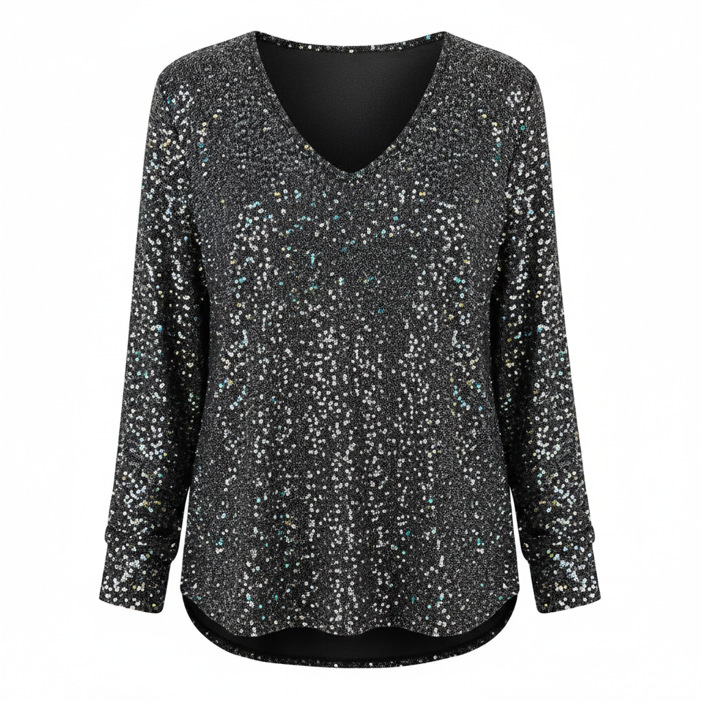 Jade | V-hals Blouse voor Vrouwen - Glitteraccenten, Elegant