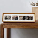 Jessie Fotolijst van Massief Hout voor Drieluik en Viervoudige Foto's - Klassiek en Elegante Fotolijsten voor Thuis en Kantoor Teak-4 40x10cm-5.7x8.2cm