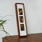 Jessie Fotolijst van Massief Hout voor Drieluik en Viervoudige Foto's - Klassiek en Elegante Fotolijsten voor Thuis en Kantoor Sapele hout-3 40x10cm-5.7x8.2cm
