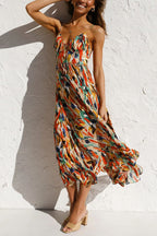 Kira | Dames Midi Jurk - Kleurrijke Print, Casual en Ademend Polyester