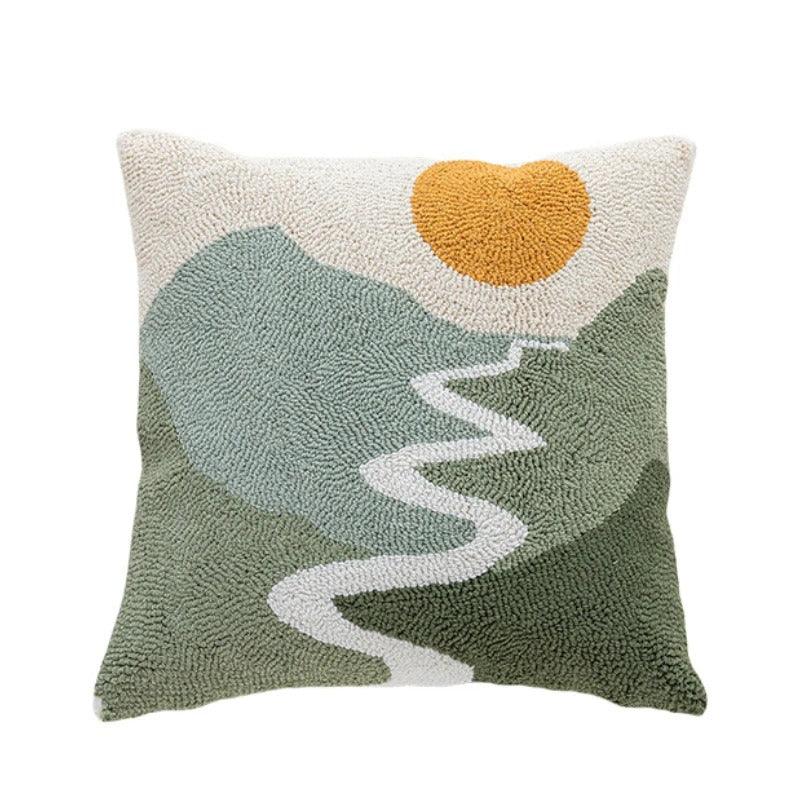 Kussenhoes 45x45cm van Zacht Fluweel met Abstract Ontwerp voor Bank Kussens en Binnenkussen Berg zonsondergang