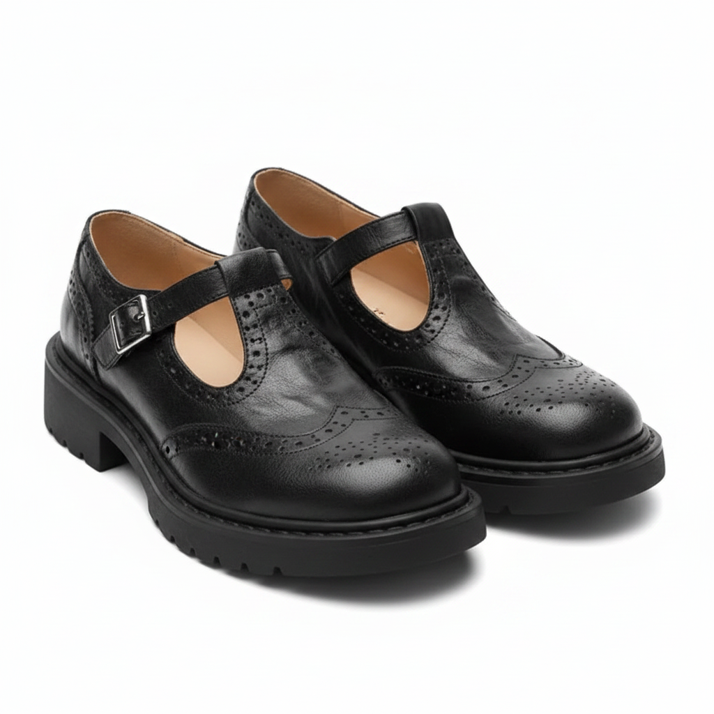 Lily | Dames Schoenen - Klassiek Leer met T-band