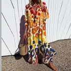 Livia | Dames Maxi Jurk - Bloemenprint, Lichtgewicht en Ademend Geel