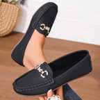 Luna | Dames Loafers - Zwart met Kettingdetail, Elegant en Comfortabel