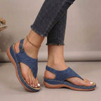 Luna | Dames Sandalen - Gevormd Voetbed, Comfortabel en Casual Blauw