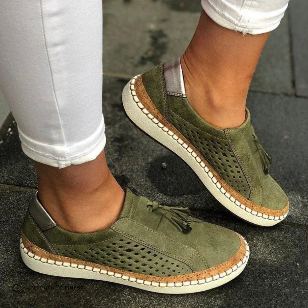 Luna | Sneakers voor Dames - Met Structuur, Casual Elegantie Groen