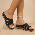 Mora | Luxe Dames Slippers - Voetboogondersteuning, Elegant en Comfortabel Zwart