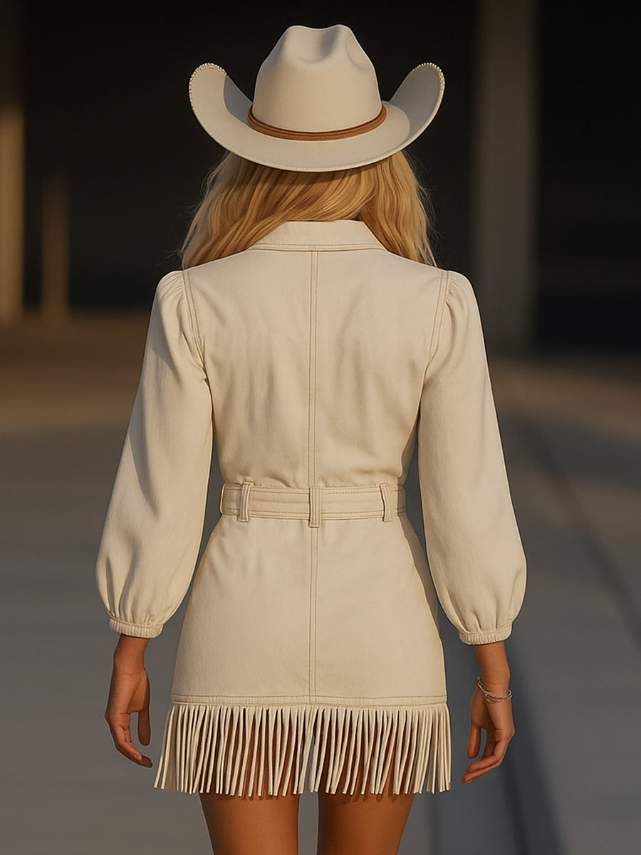Mara | Dames Mini-jurk - Speelse Kwastjes, Retro-Stijl
