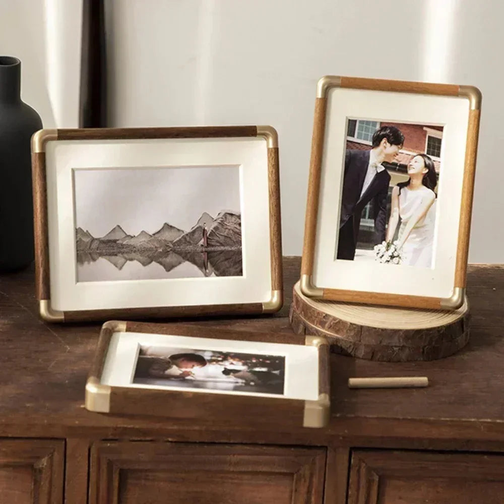 Massief Houten Fotolijst met Elegante Hoekdetails – Diverse Formaten voor Tafels en Planken