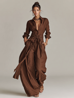 Mila | Dames Jumpsuit - Katoen-Linnen Mix, Elegante Stijl