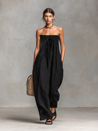Mila | Dames Jumpsuit - Linnenmix, Strapless Design