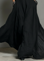 Mila | Dames Lange Jurk - Ademend Linnenmix met Halterhals